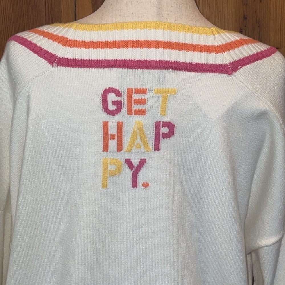 Kerri Rosenthal Multicolored Ribbing @ V Neck & All Hemlines Sz. L - Picture 6 of 13